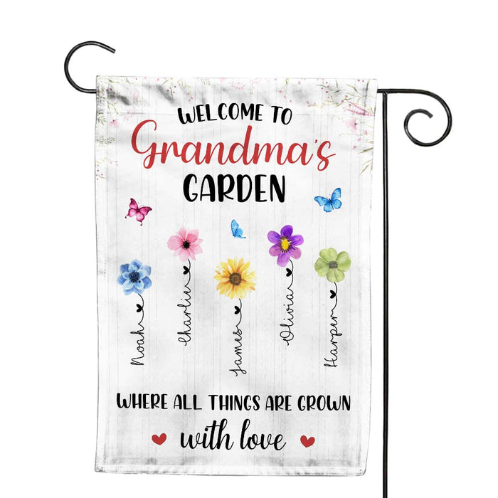Personalized Welcome To Grandma's Garden Flag 25278 1