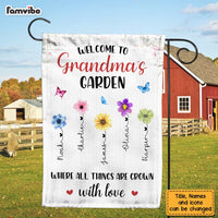 Personalized Welcome To Grandma's Garden Flag 25278 thumb 1