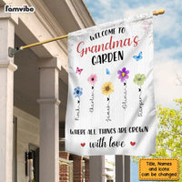 Personalized Welcome To Grandma's Garden Flag 25278 thumb 1