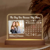 Personalized The Day You Became My Mom Photo Plaque LED Lamp Night Light 25283 thumb 1