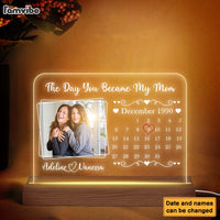 Personalized The Day You Became My Mom Photo Plaque LED Lamp Night Light 25283 thumb 1