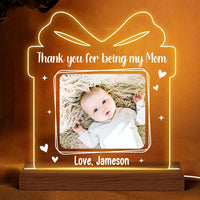 Personalized Thank You For Being My Mom Photo Plaque LED Lamp Night Light 25287 thumb 1