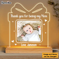 Personalized Thank You For Being My Mom Photo Plaque LED Lamp Night Light 25287 thumb 1