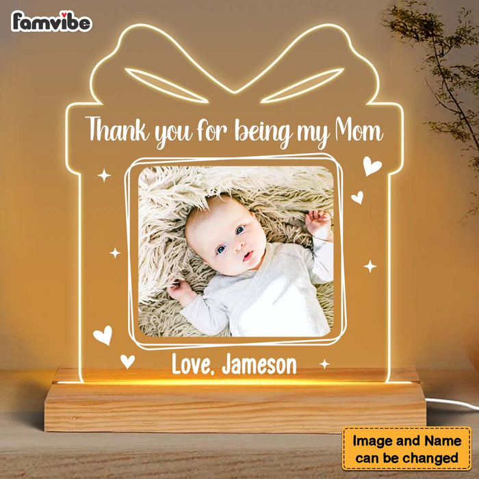 Personalized Thank You For Being My Mom Photo Plaque LED Lamp Night Light 25287 1