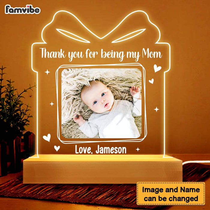 Personalized Thank You For Being My Mom Photo Plaque LED Lamp Night Light 25287 1