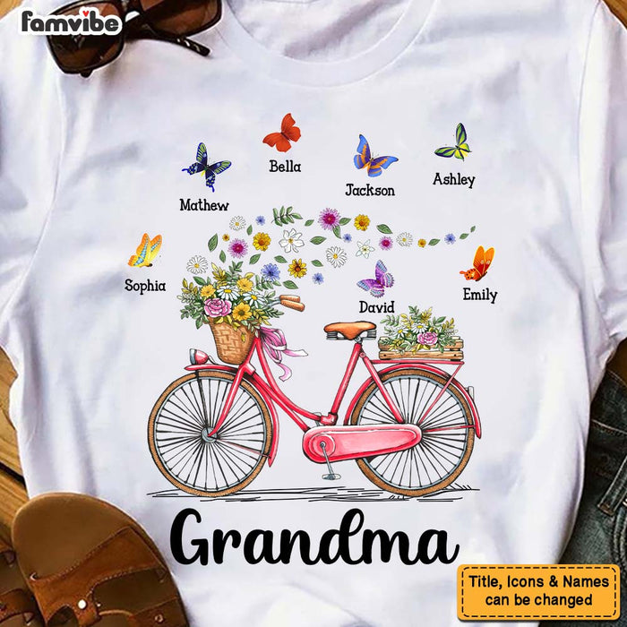 Personalized Gift for Grandma Bicycle With Flowers Shirt - Hoodie - Sweatshirt 25288 1