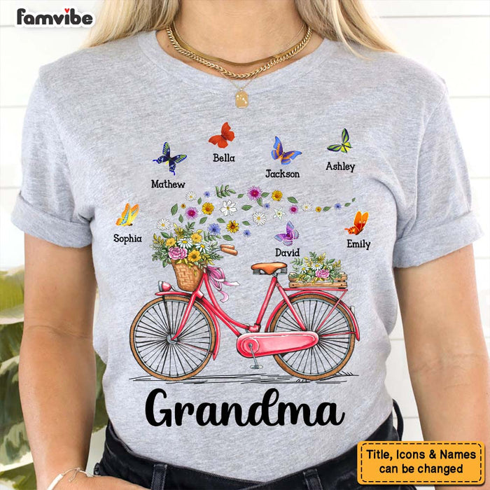 Personalized Gift for Grandma Bicycle With Flowers Shirt - Hoodie - Sweatshirt 25288 1