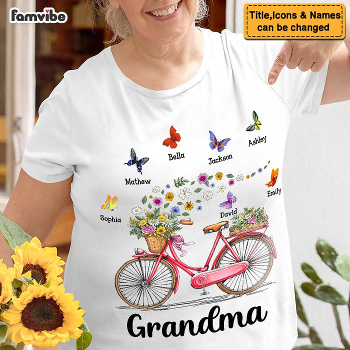 Personalized Gift for Grandma Bicycle With Flowers Shirt - Hoodie - Sweatshirt 25288 1