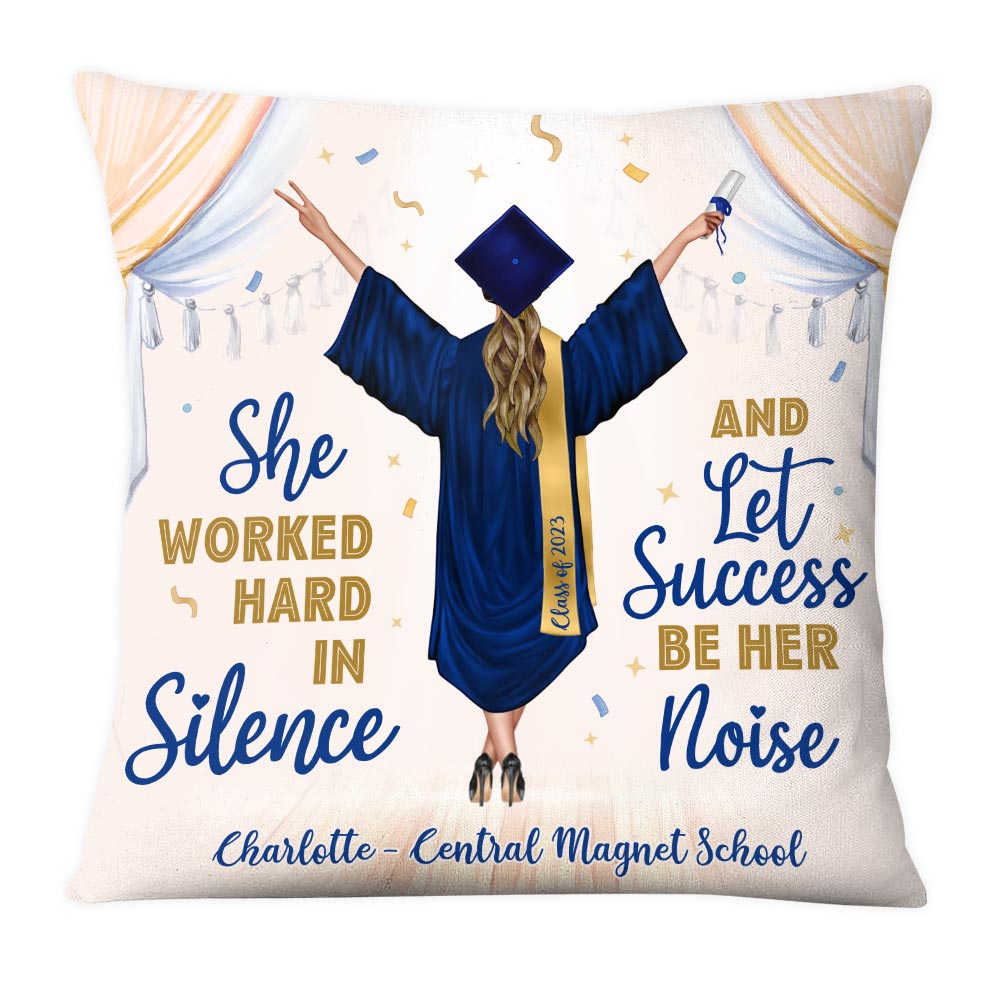 Personalized Let Success Be Your Noise Graduation Pillow 25289 Primary Mockup