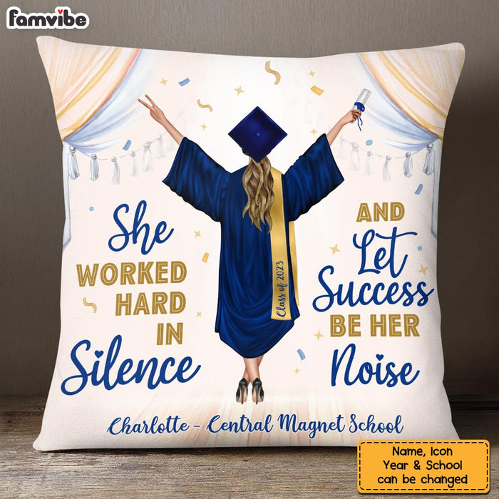 Personalized store graduation pillow