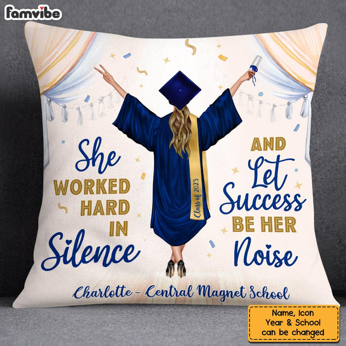 Personalized Let Success Be Your Noise Graduation Pillow 25289 1