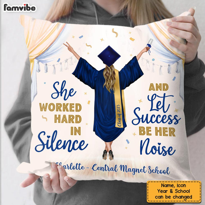 Personalized Let Success Be Your Noise Graduation Pillow 25289 1