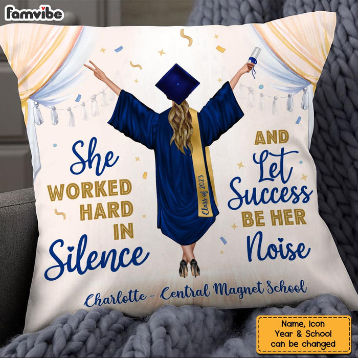 Personalized Let Success Be Your Noise Graduation Pillow 25289 1