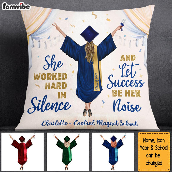 Personalized Let Success Be Your Noise Graduation Pillow 25289 1