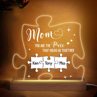 Personalized Mom You Are The Piece That Holds Us Together Plaque LED Lamp Night Light 25290 thumb 1