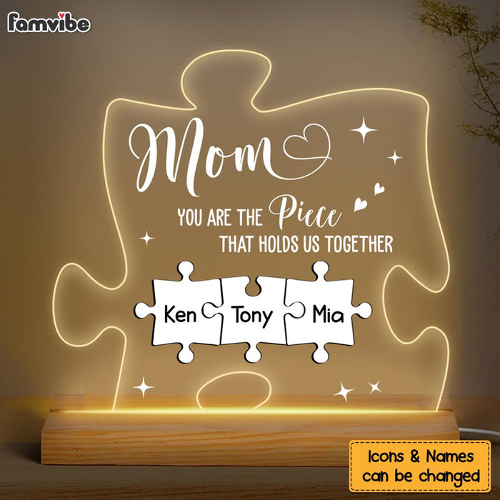 Personalized Mom You Are The Piece That Holds Us Together Plaque LED Lamp Night Light 25290 1