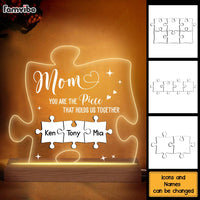 Personalized Mom You Are The Piece That Holds Us Together Plaque LED Lamp Night Light 25290 thumb 1