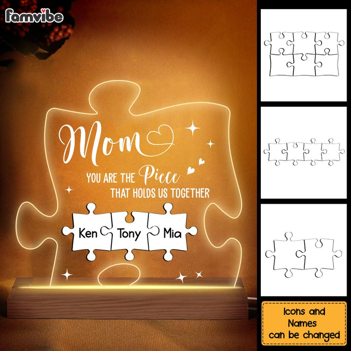 Personalized Mom You Are The Piece That Holds Us Together Plaque LED Lamp Night Light 25290 1