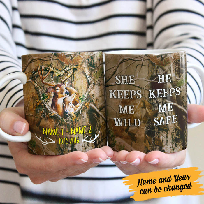 Personalized Deer Hunting Couple Mug NB232 87O60 1