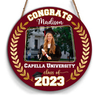 Personalized Gift Graduation Class Of 2023 Round Wood Sign 25309 thumb 1