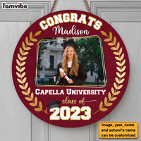 Personalized Gift Graduation Class Of 2023 Round Wood Sign 25309 thumb 1