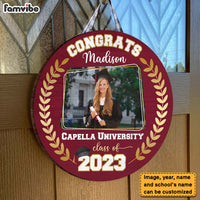 Personalized Gift Graduation Class Of 2023 Round Wood Sign 25309 thumb 1