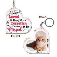 Personalized Pet Memorial Gift Photo Wood Keychain 25310 thumb 1