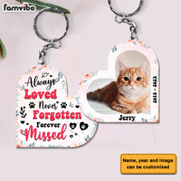 Personalized Pet Memorial Gift Photo Wood Keychain 25310 thumb 1