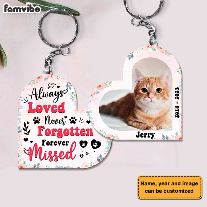 Personalized Pet Memorial Gift Photo Wood Keychain 25310 1