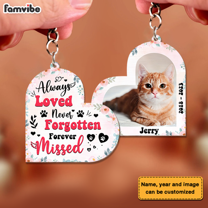 Personalized Pet Memorial Gift Photo Wood Keychain 25310 1