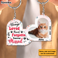 Personalized Pet Memorial Gift Photo Wood Keychain 25310 thumb 1