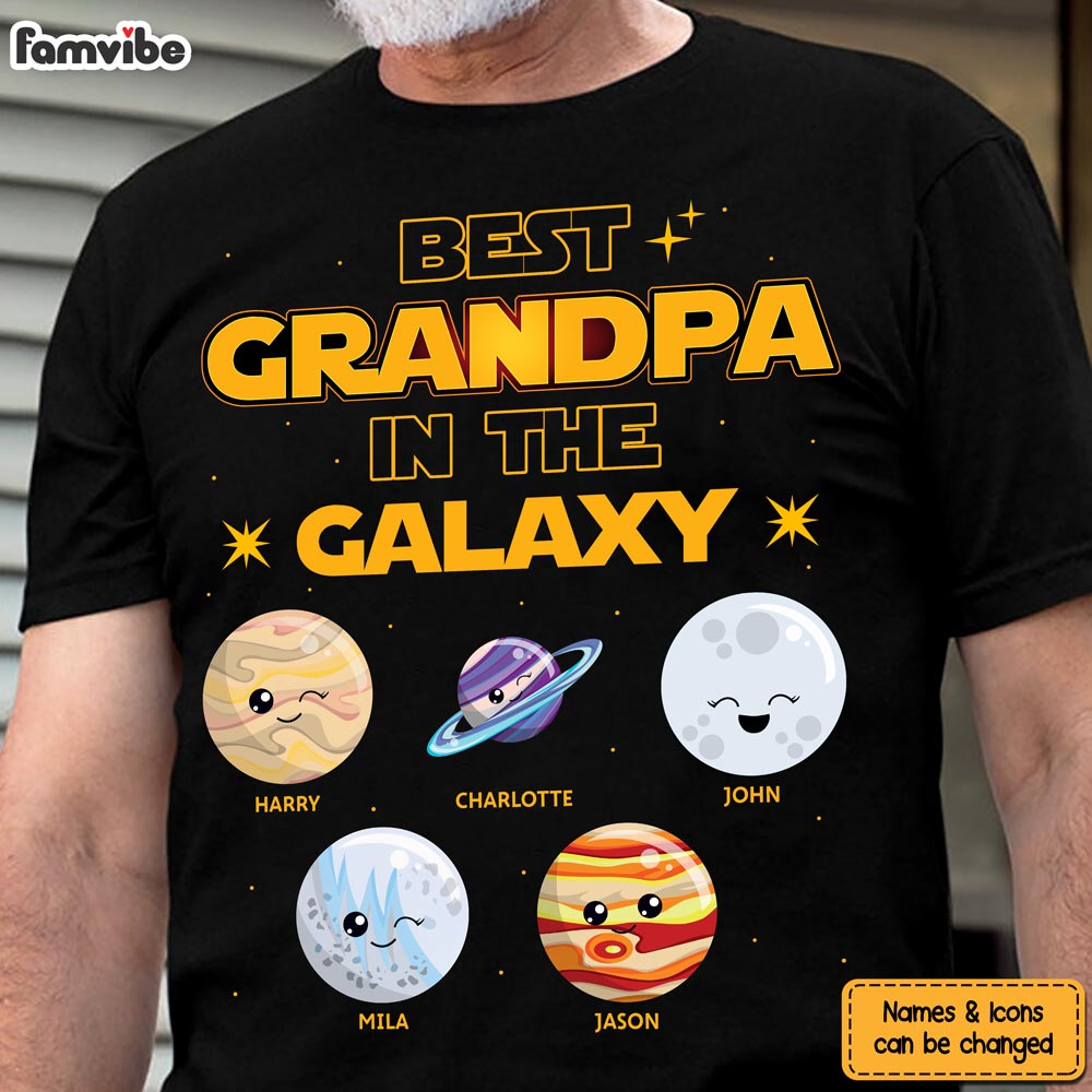 Personalized Grandpa In The Galaxy Shirt Hoodie Sweatshirt 25311 Primary Mockup