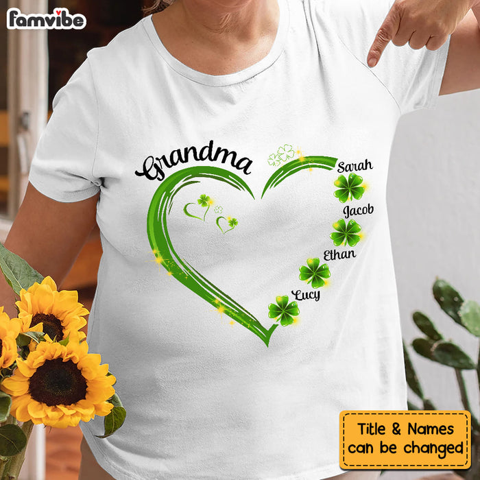 Personalized Gift For Grandma St Patrick's Day Clover Leaf Shirt - Hoodie - Sweatshirt 25312 1