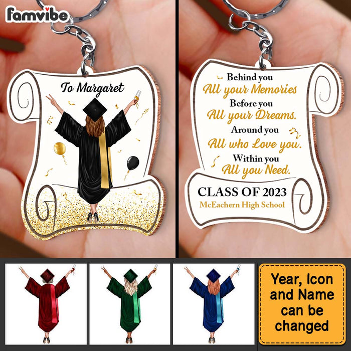 Personalized Before You All Your Dreams Graduation Wood Keychain 25319 1