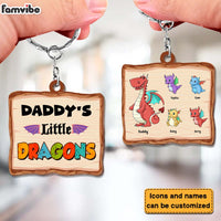 Personalized Daddy's Little Dragons Wood Keychain 25329 thumb 1