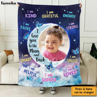 Personalized Gift For Granddaughter Moon Photo Custom Blanket 31417 thumb 1