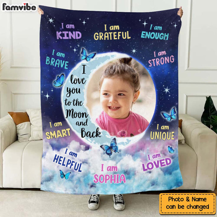 Personalized Gift For Granddaughter Moon Photo Custom Blanket 31417 1