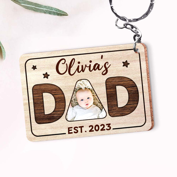 Personalized Gift For Dad Photo Wood Keychain 25331 1