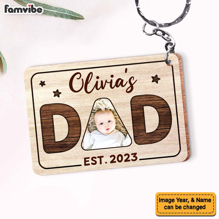 Personalized Gift For Dad Photo Wood Keychain 25331 1