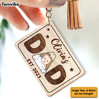 Personalized Gift For Dad Photo Wood Keychain 25331 thumb 1