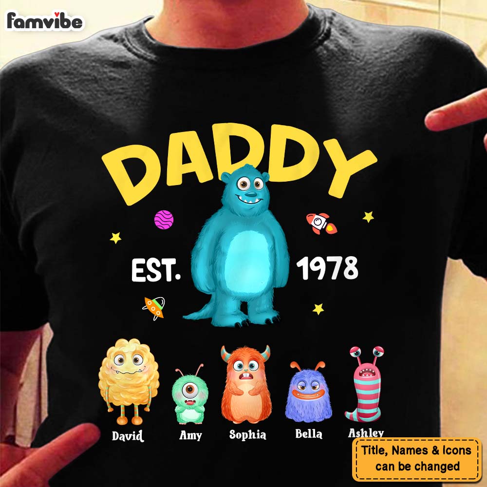 Personalized Daddy With Monsters Shirt Hoodie Sweatshirt 25332 Primary Mockup