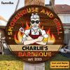 Personalized Smokehouse And Grill Round Wood Sign 25335 1