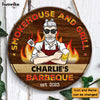 Personalized Smokehouse And Grill Round Wood Sign 25335 1