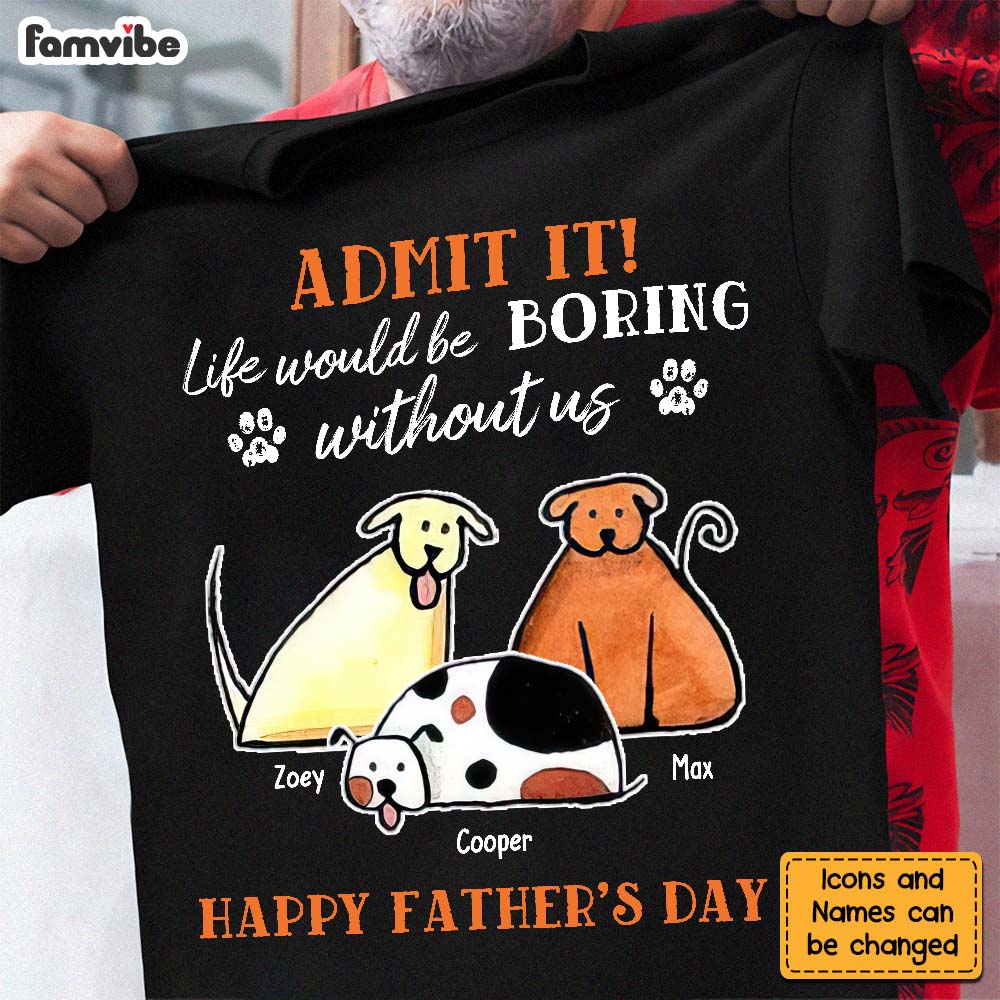 Personalized Gift For Dog Dad Happy Father's Day Shirt Hoodie Sweatshirt 25336 Primary Mockup