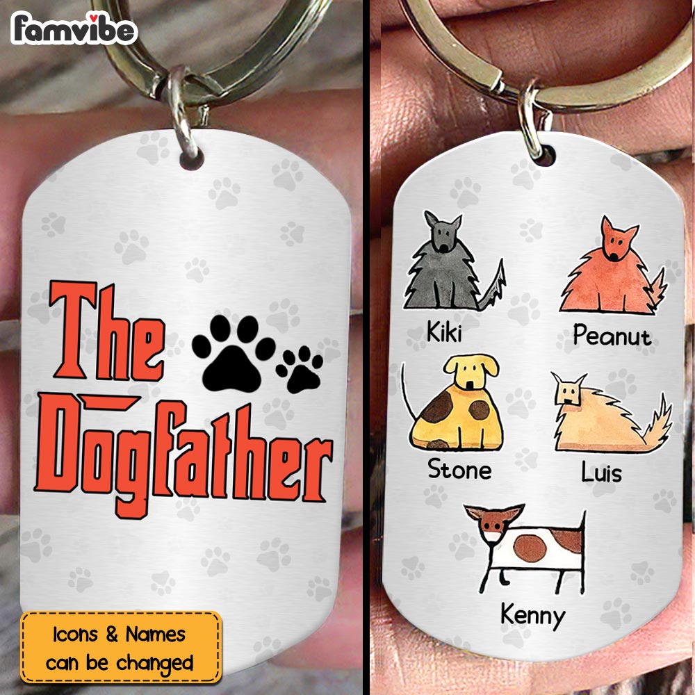 Personalized The Dogfather Aluminum Keychain 25341 Primary Mockup