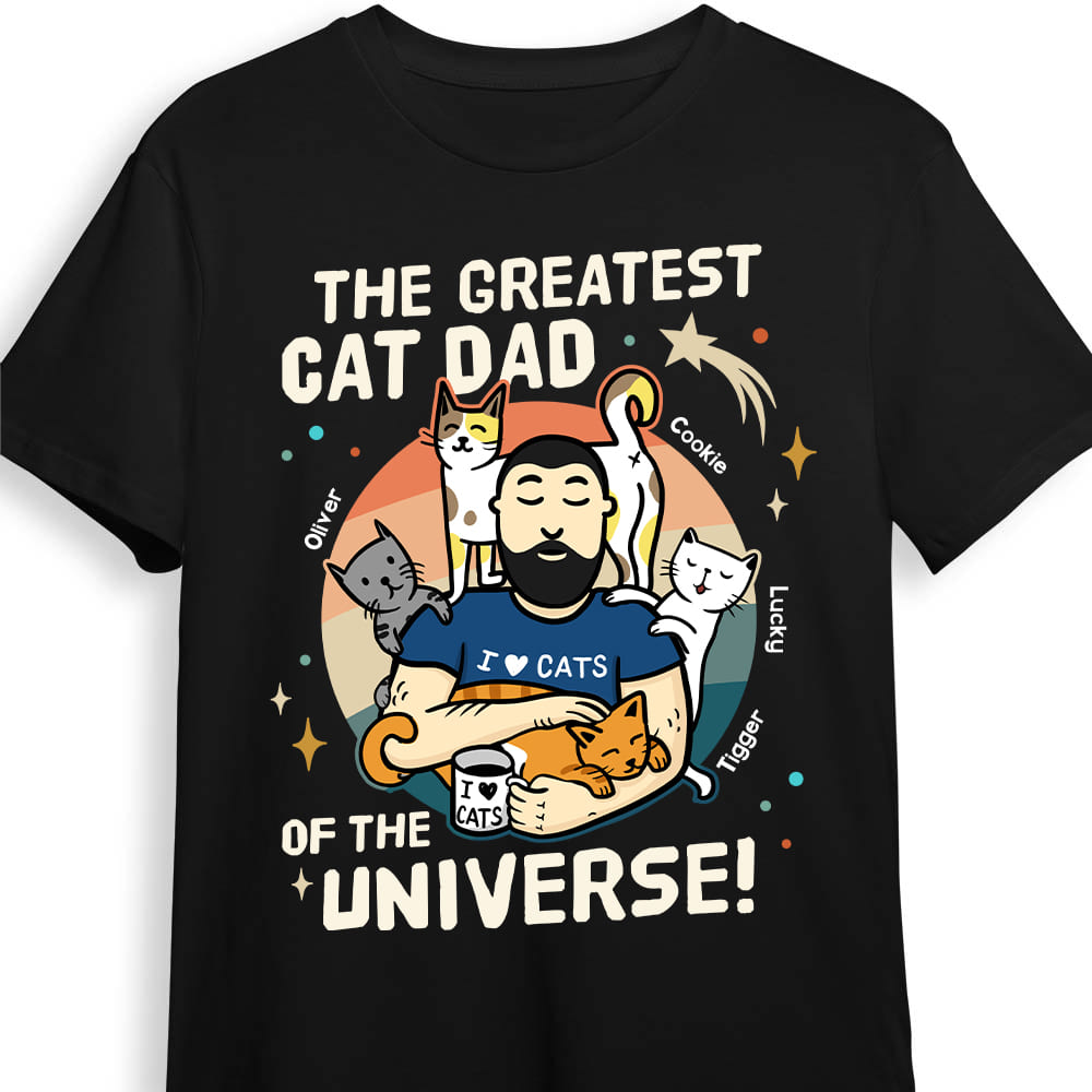 Personalized Gift For Greatest Cat Dad Of The Universe Shirt Hoodie Sweatshirt 25350 Primary Mockup