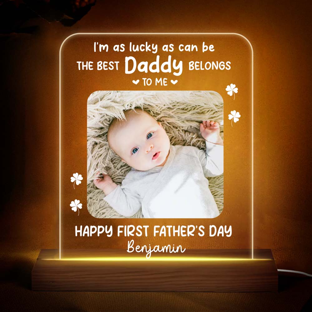 Personalized Gift For New Dad Happy 1st Father's Day Plaque LED Lamp Night Light 25351 Primary Mockup