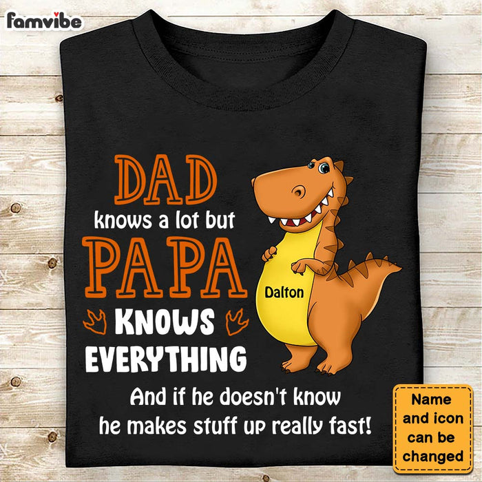 Personalized Dino Grandpa Papa Knows Everything Shirt - Hoodie - Sweatshirt 25366 1