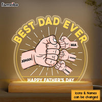 Personalized Gift For Dad Fist Bump Happy Father's Day Plaque LED Lamp Night Light 25368 thumb 1