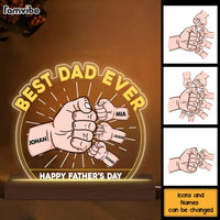 Personalized Gift For Dad Fist Bump Happy Father's Day Plaque LED Lamp Night Light 25368 thumb 1